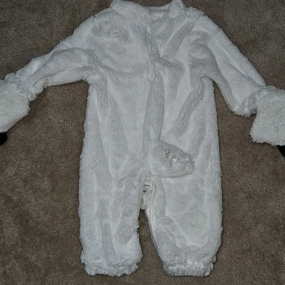 Polar Bear Cub Costume Halloween Infant 6-12 Months Outfit Headpiece Purple Ears